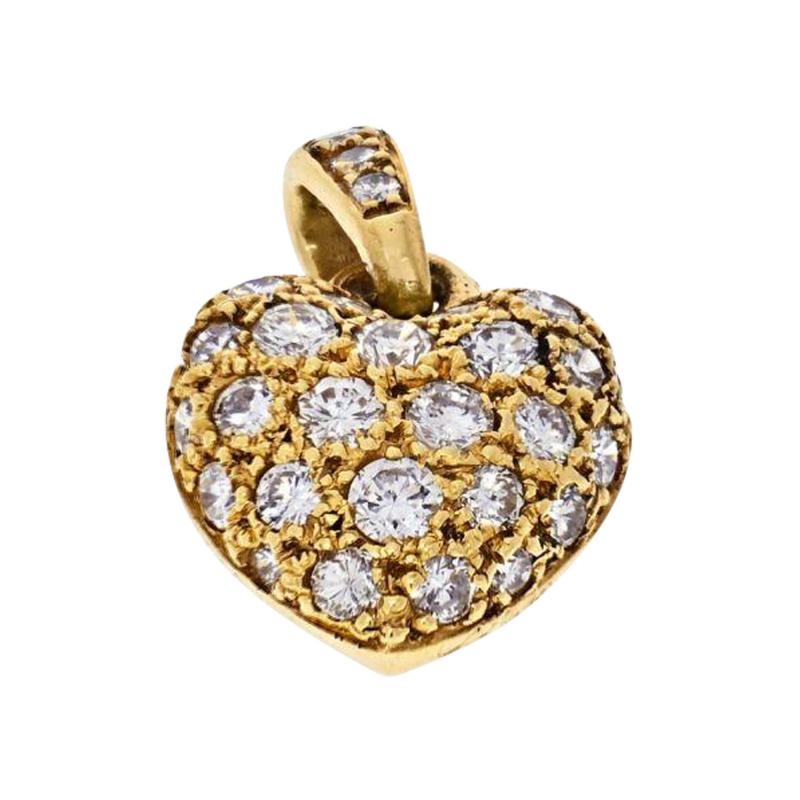  Cartier CARTIER 18K YELLOW GOLD DIAMOND HEART CHARM PENDANT