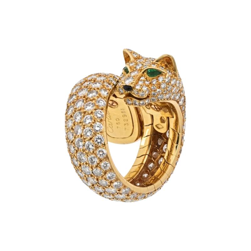  Cartier CARTIER 18K YELLOW GOLD DIAMOND PANTHERE RING