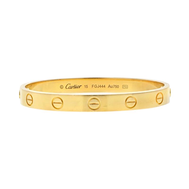  Cartier CARTIER 18K YELLOW GOLD LOVE SIZE 15 BRACELET