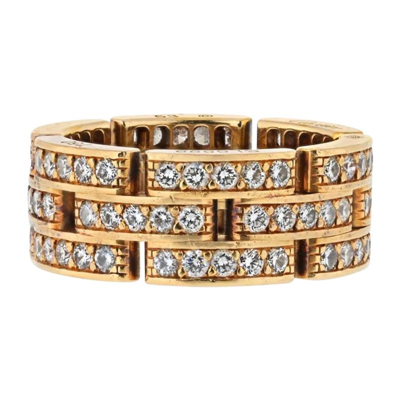  Cartier CARTIER 18K YELLOW GOLD MAILLON PANTHERE DIAMOND RING