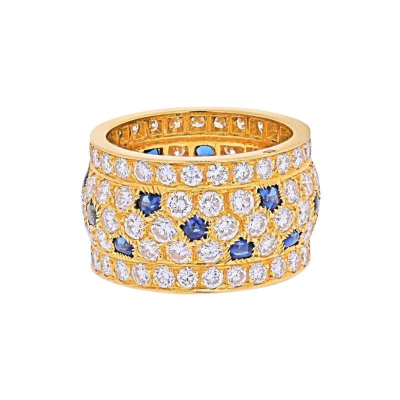  Cartier CARTIER 18K YELLOW GOLD NIGERIA DIAMOND SAPPHIRE RING