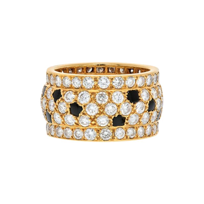  Cartier CARTIER 18K YELLOW GOLD NIGERIA ONYX AND WHITE DIAMONDS RING