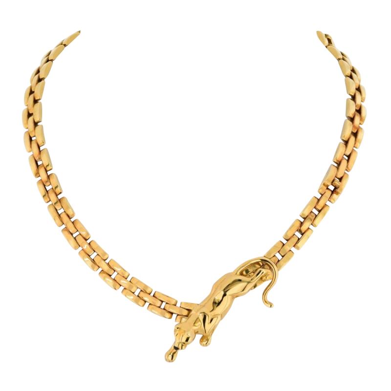  Cartier CARTIER 18K YELLOW GOLD PANTHERE MAILLON LINK NECKLACE