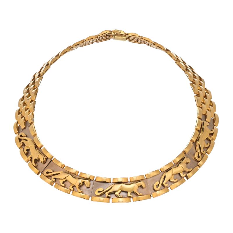  Cartier CARTIER 18K YELLOW GOLD WALKING PANTHERE COLLAR NECKLACE