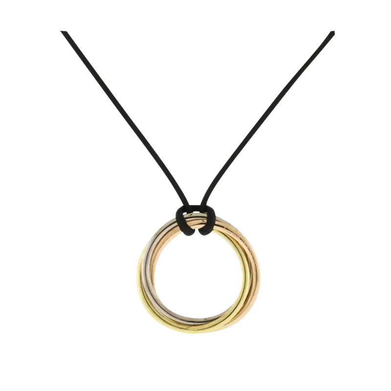  Cartier CARTIER 18KT TRI COLOR LARGE TRINITY PENDANT NECKLACE