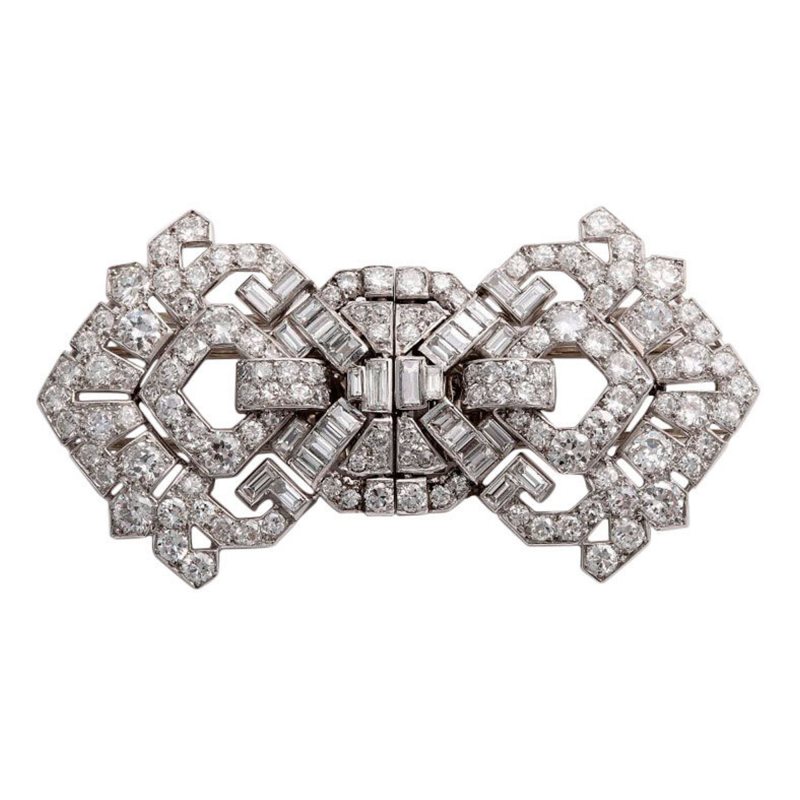  Cartier CARTIER Art Deco Diamond Clips