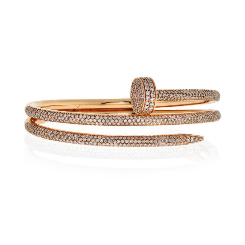 PINK GOLD AND DIAMOND 'JUSTE UN CLOU' BANGLE