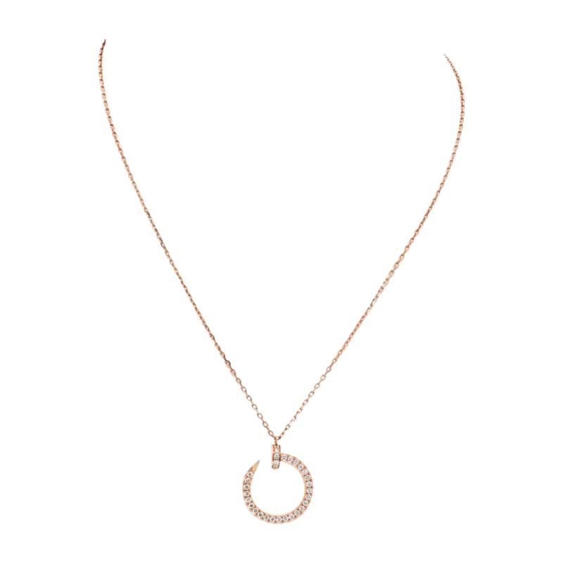  Cartier CARTIER JUSTE UN CLOU 18K ROSE GOLD JUSTE UN CLOU PAVE DIAMOND PENDANT NECKLACE