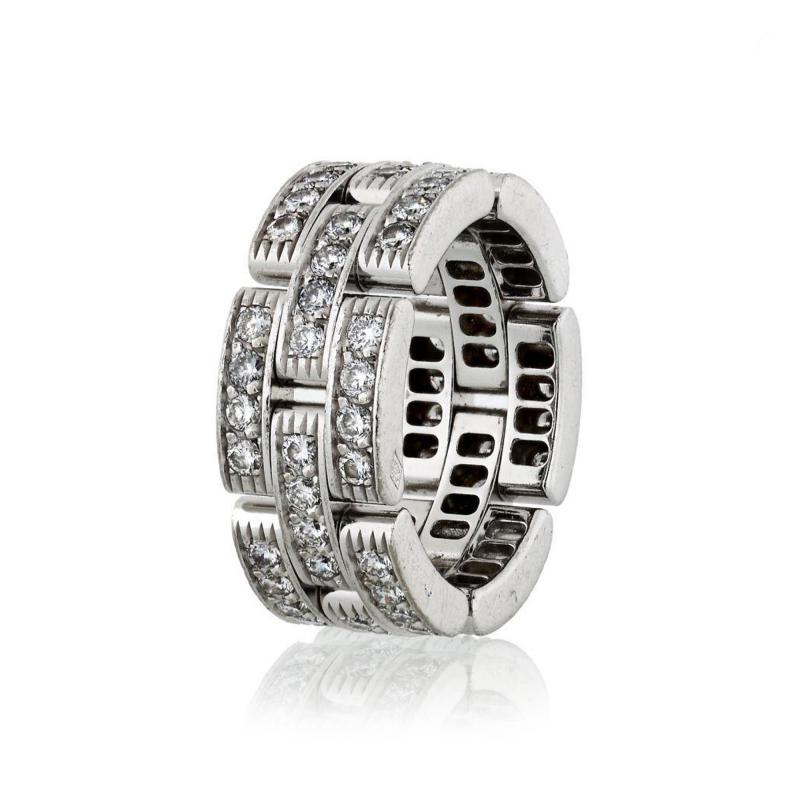  Cartier CARTIER MAILLON 18K WHITE GOLD 1 45CTS DIAMOND RING