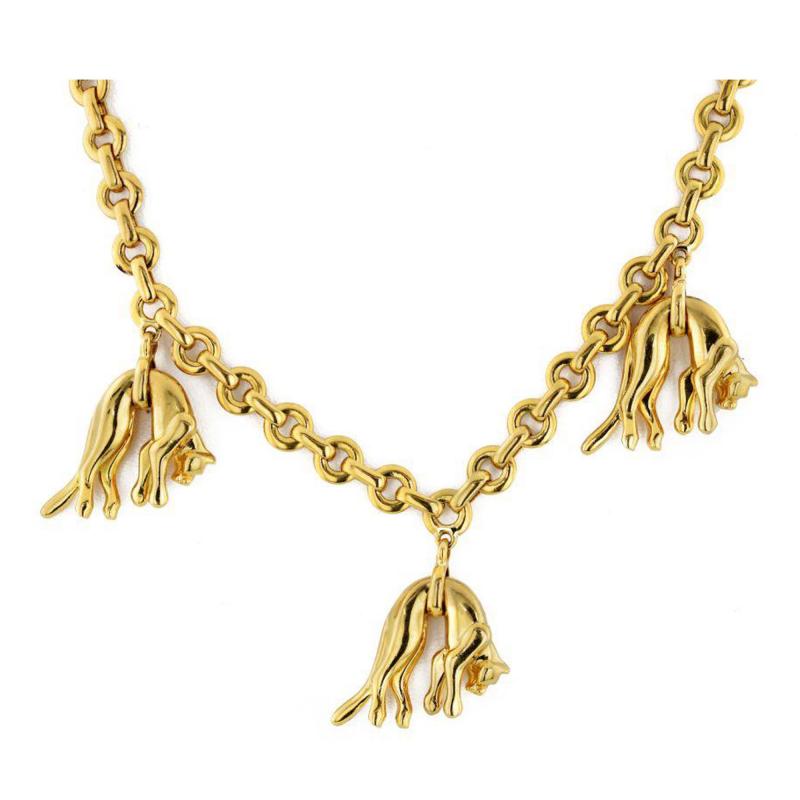  Cartier CARTIER PANTHERE CHARM 18K YELLOW GOLD CONVERTABLE NECKLACE