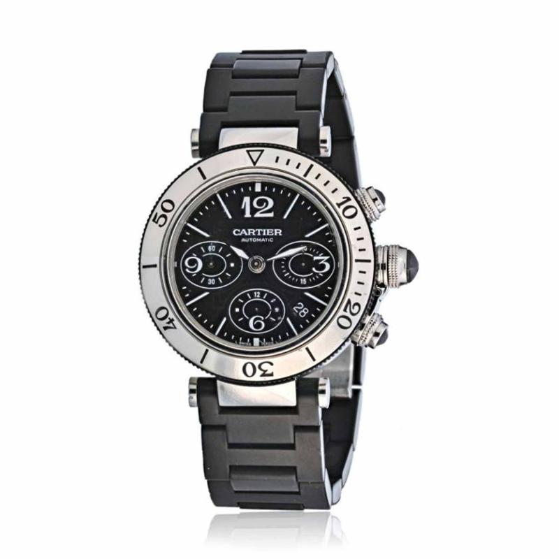 Cartier - CARTIER PASHA SEATIMER STAINLESS STEEL CHRONOGRAPH RUBBER ...