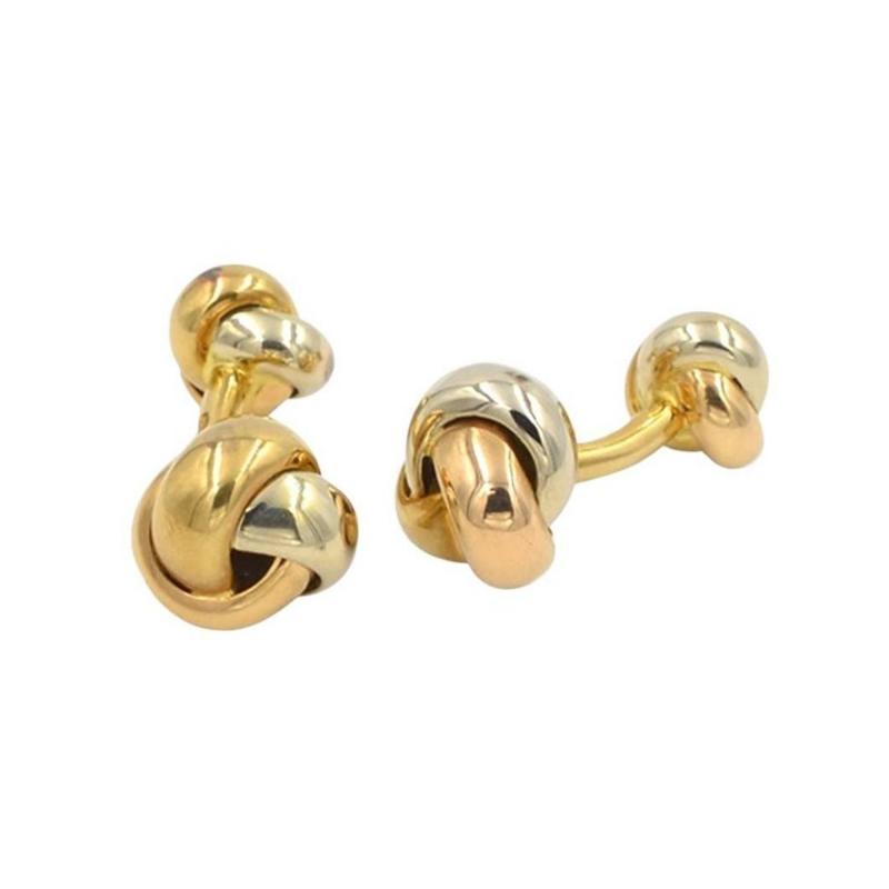  Cartier CARTIER TRINITY CUFFLINKS IN 18K YELLOW WHITE PINK GOLD