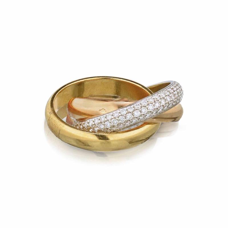  Cartier CARTIER TRINITY PLATINUM 18K WHITE GOLD DIAMOND RING