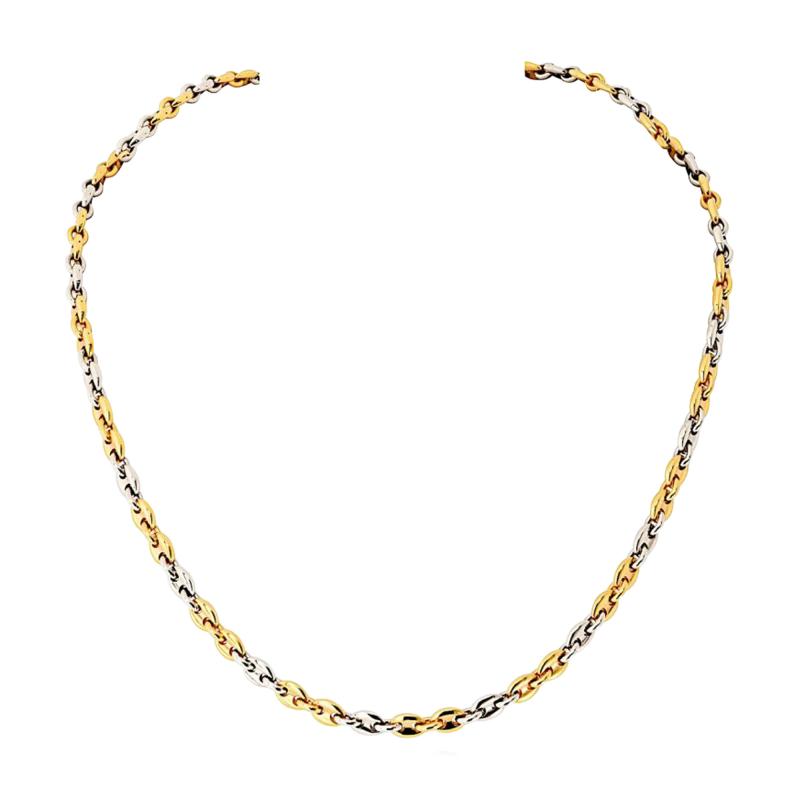  Cartier Cartier 18K Two Tone Coffee Bean 16 Inch Made in Italy Necklace