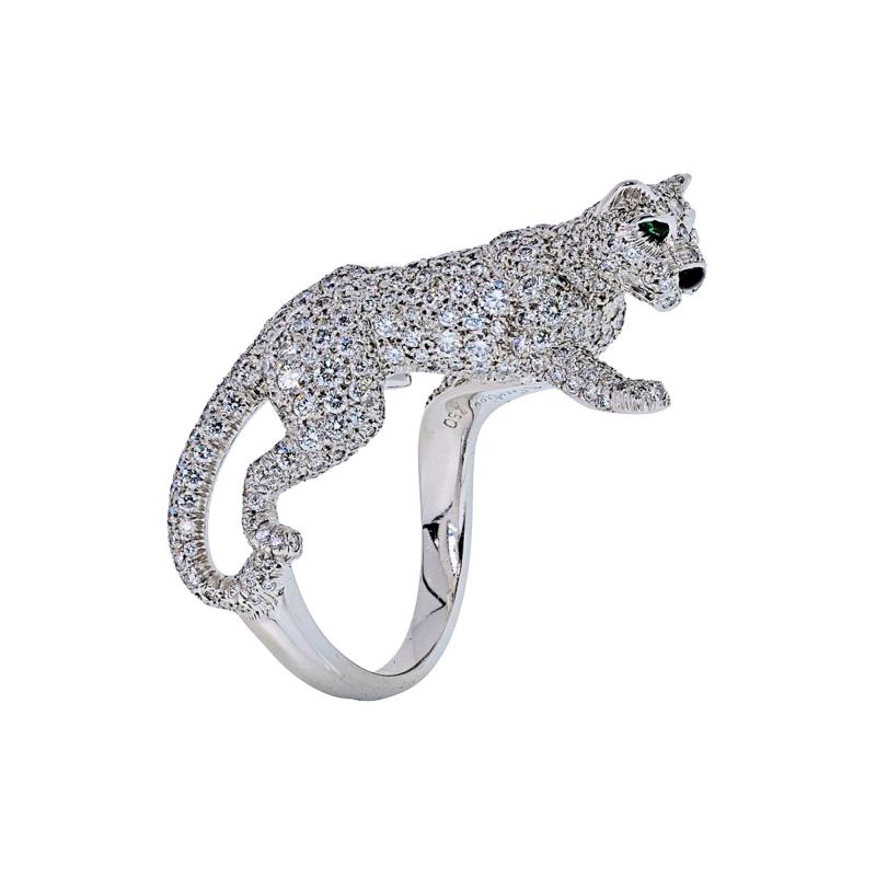  Cartier Cartier 18K White Gold Walking Diamond Panthere Ring
