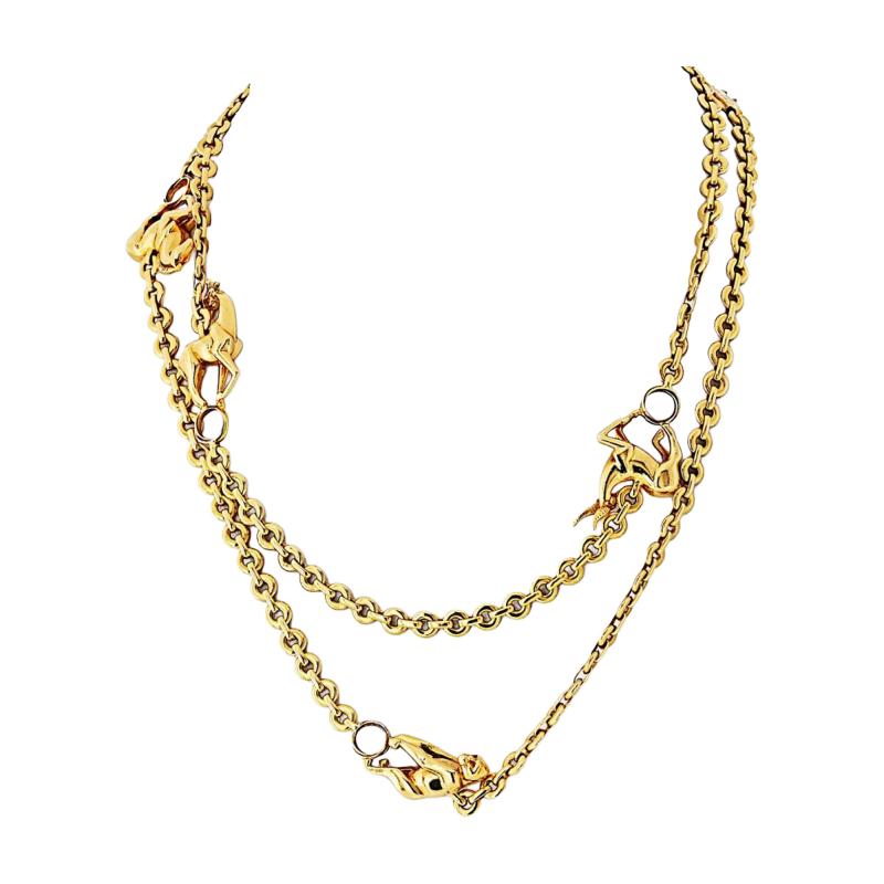 Cartier Cartier 18K Yellow Gold 5 Animal 33 Inches Necklace