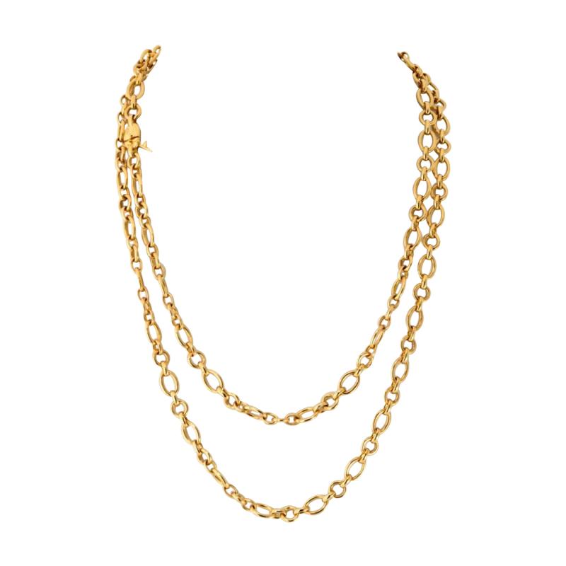  Cartier Cartier 18K Yellow Gold Oval And Round Chain 36 Inches Necklace