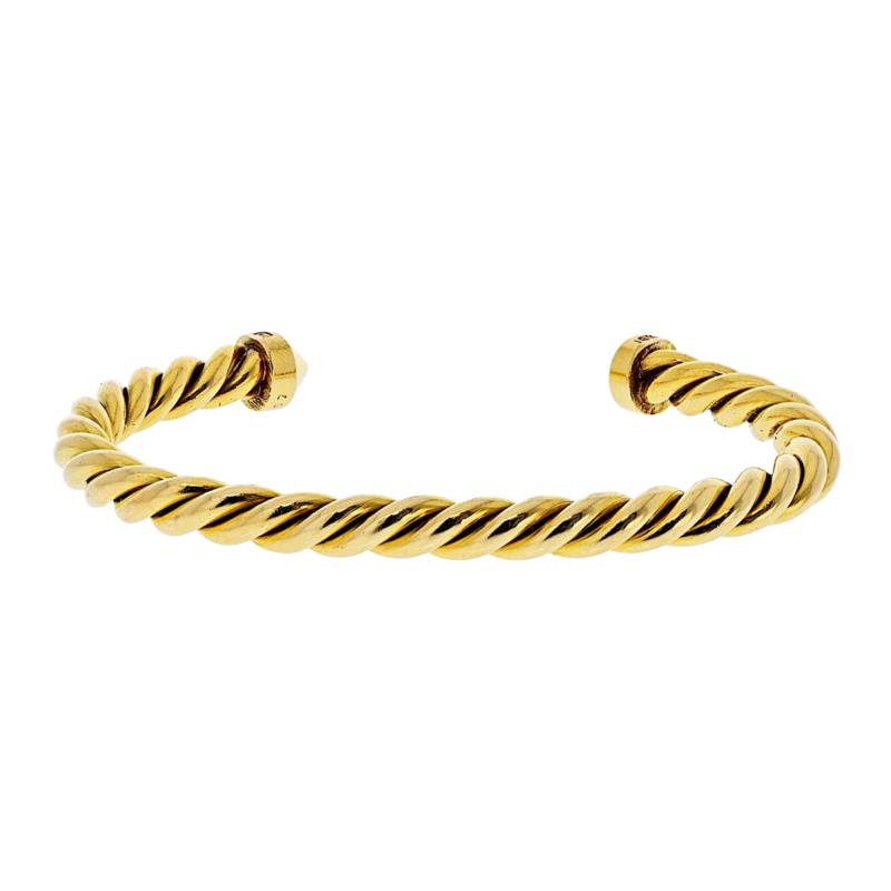  Cartier Cartier 18K Yellow Gold Twisted Cuff Size 16 Bangle Bracelet