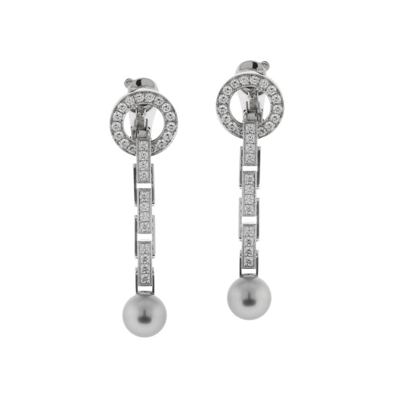  Cartier Cartier Agrafe Diamond Pearl Drop Earrings