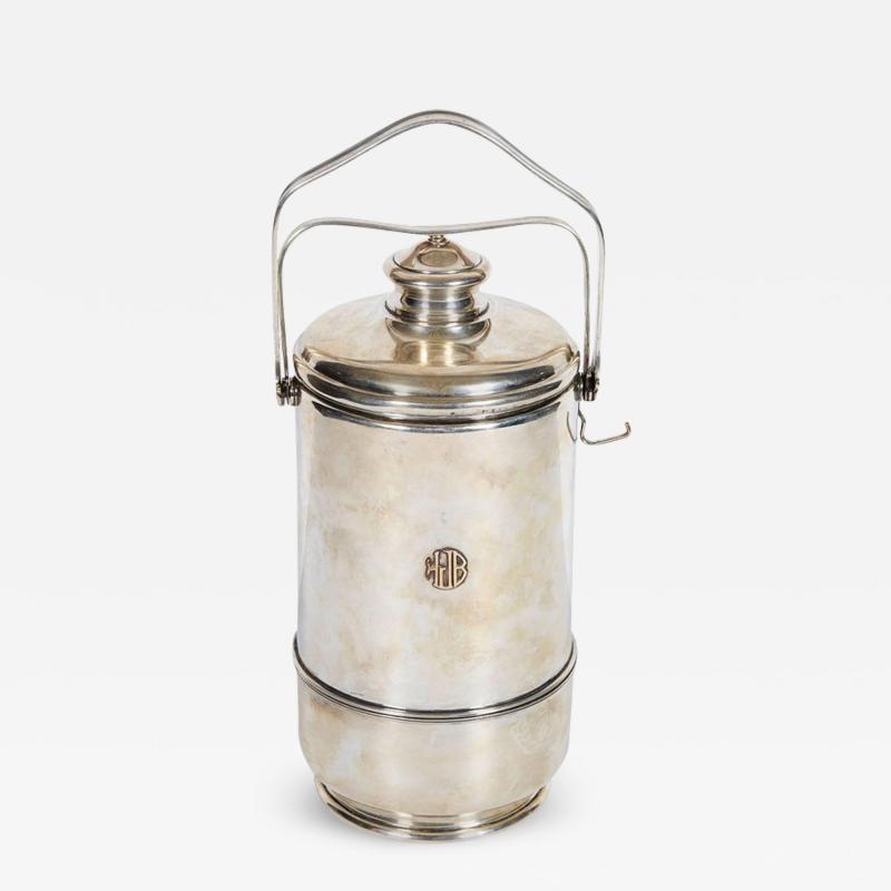  Cartier Cartier French Sterling Silver and Gold Ice Bucket with Cover circa 1950