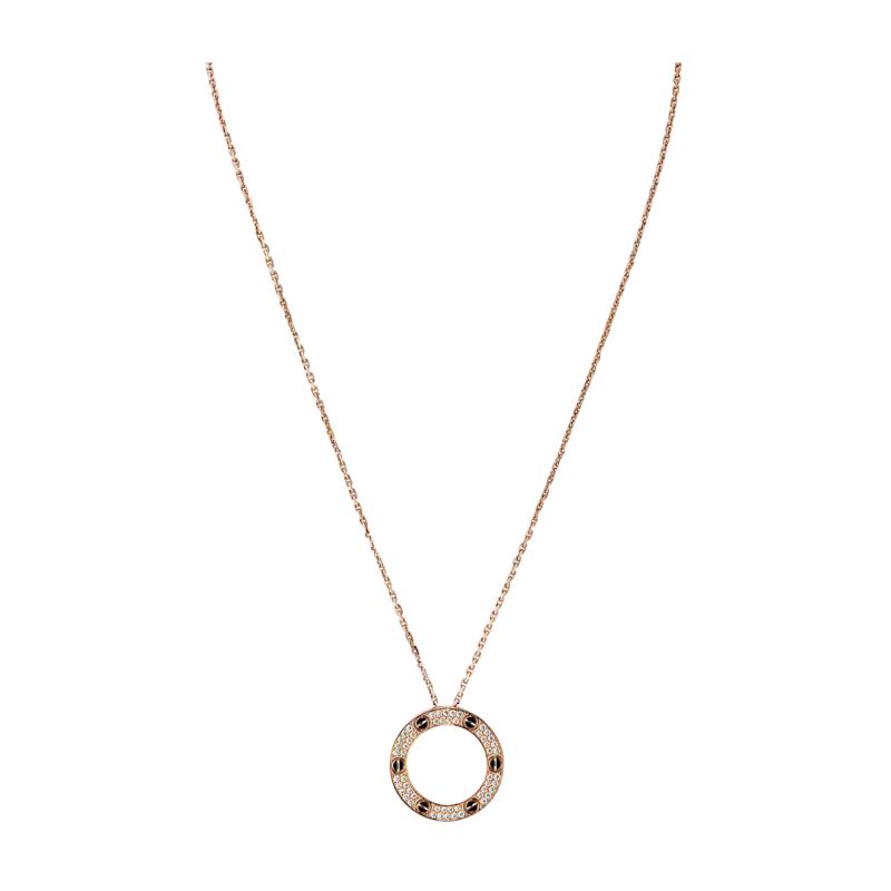  Cartier Cartier Love 18K Rose Gold Diamond Necklace
