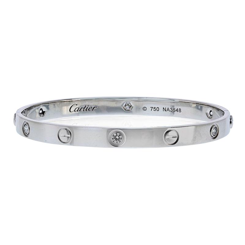  Cartier Cartier Love 18K White Gold 6 Diamonds Size 18 Bracelet