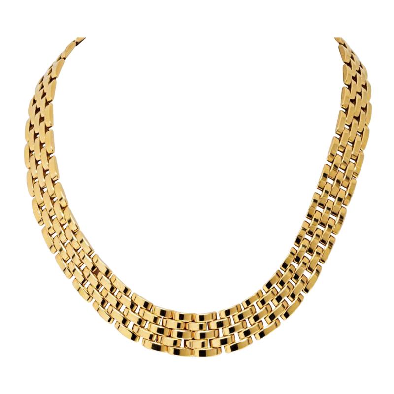  Cartier Cartier Maillon 18K Yellow Gold Estate 5 Row Panthere Necklace