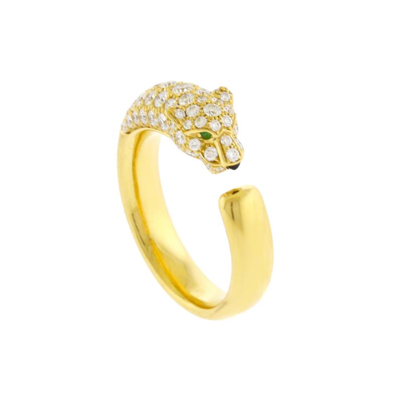  Cartier Cartier Panth re Half Pav Ring in 18K Gold with 0 68ct Diamonds