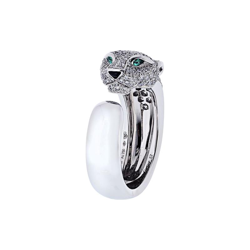  Cartier Cartier Panthere 18K White Gold Pave Lakarda Ring
