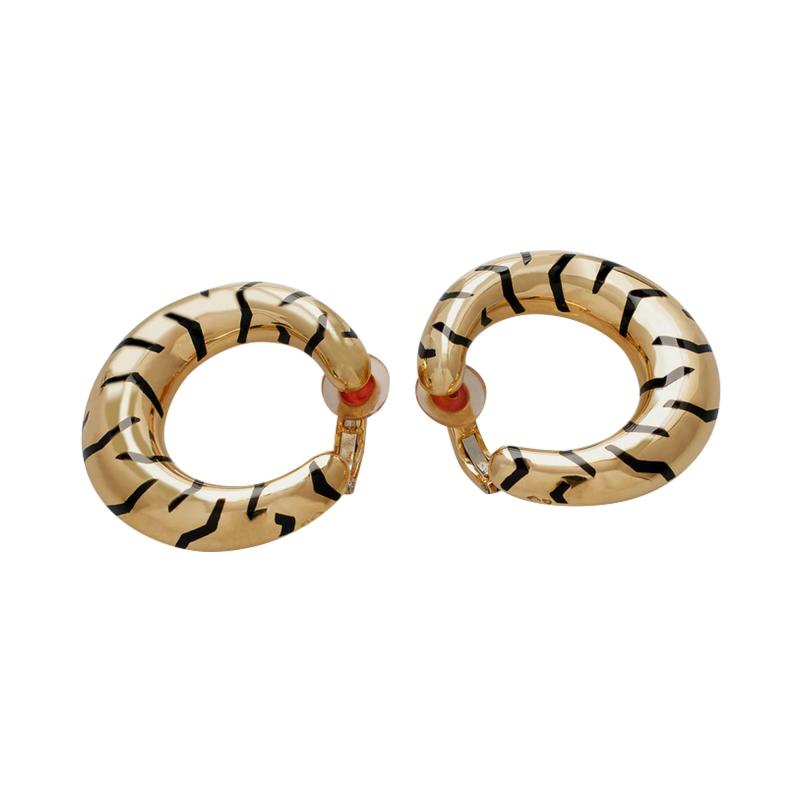  Cartier Cartier Paris Tiger Stripe Hoop Earrings