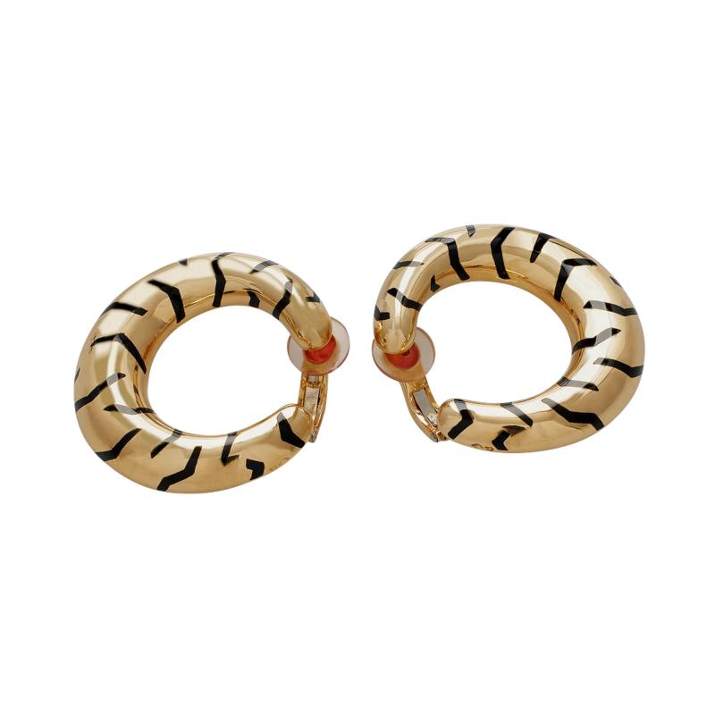  Cartier Cartier Paris Tiger Stripe Hoop Earrings