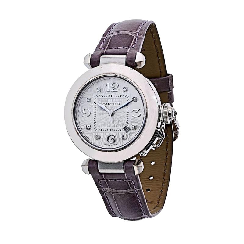  Cartier Cartier Pasha 18K White Gold 32mm Dial Diamond Markers 2398 Watch