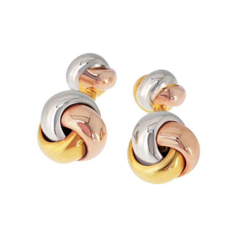  Cartier Cartier Trinity 18K Tri Color Classic Knot Cuff Links