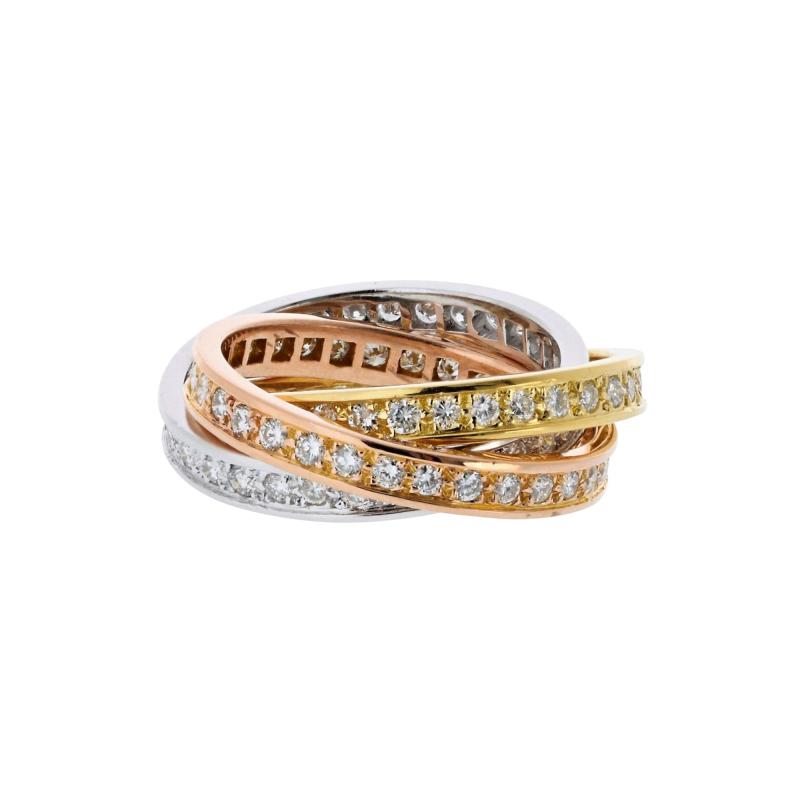  Cartier Cartier Trinity 18K Tri Color Tri Color Diamond Ring