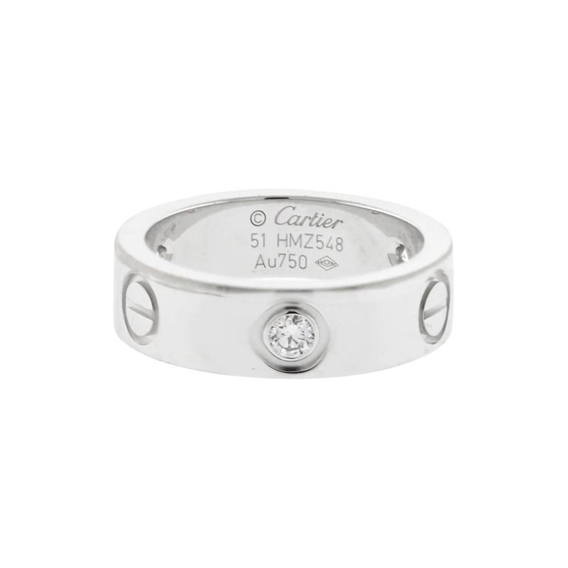  Cartier Cartier White Gold Love Ring with Three Diamonds