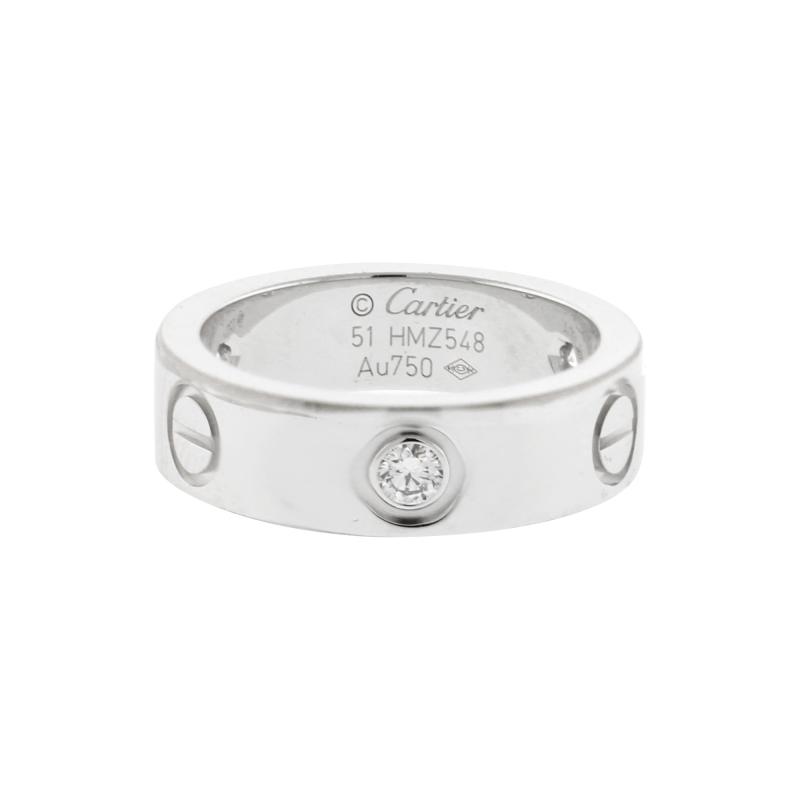  Cartier Cartier White Gold Love Ring with Three Diamonds