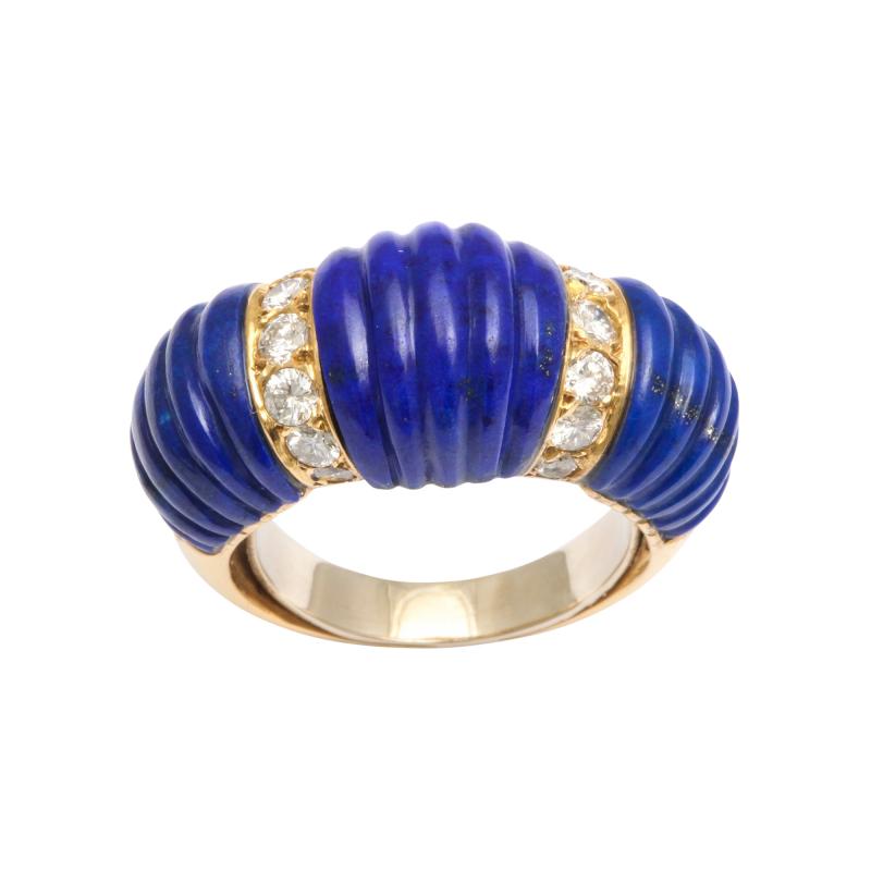  Cartier Lapis Diamond Ring in 18k Gold by Cartier