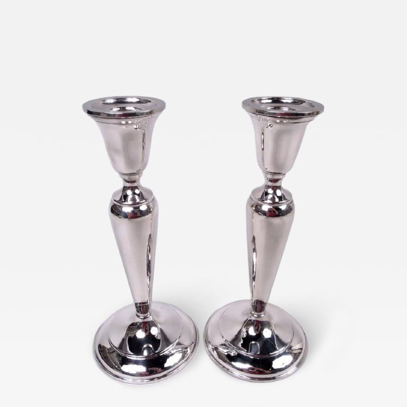  Cartier Pair of Cartier American Georgian Sterling Silver Candlesticks