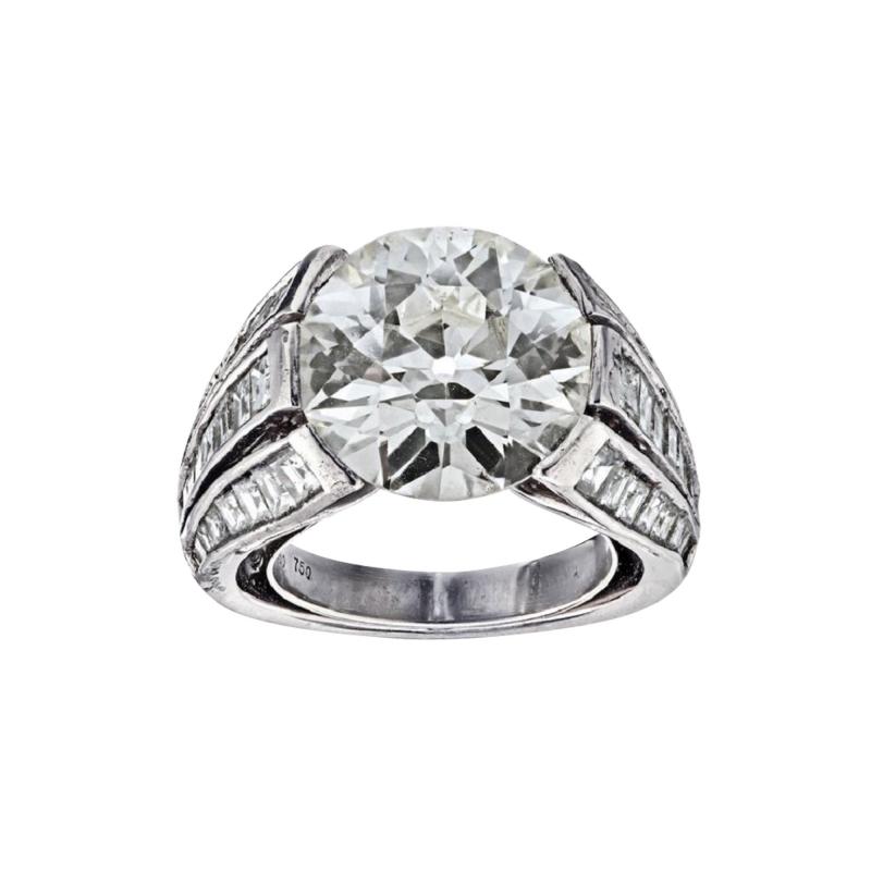  Carvin French CARVIN FRENCH 5 CARAT OLD EUROPEAN CUT DIAMOND M VS2 GIA RING