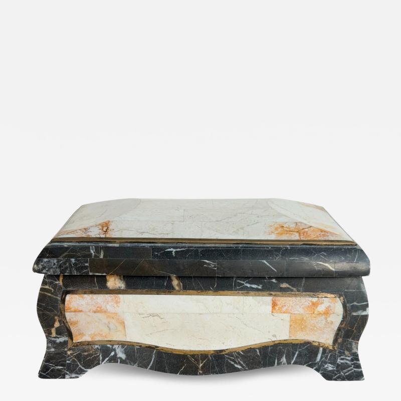  Casa Bique Casa Bique Tessellated Stone Brass Jewelry Dresser Box 1980