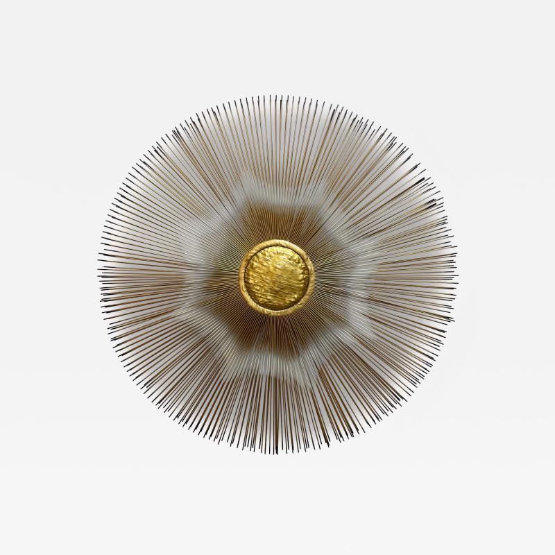  Casa Devall Mid Century Casa Devall Sunburst Wall Sculpture Brutalist Copper Brass Signed