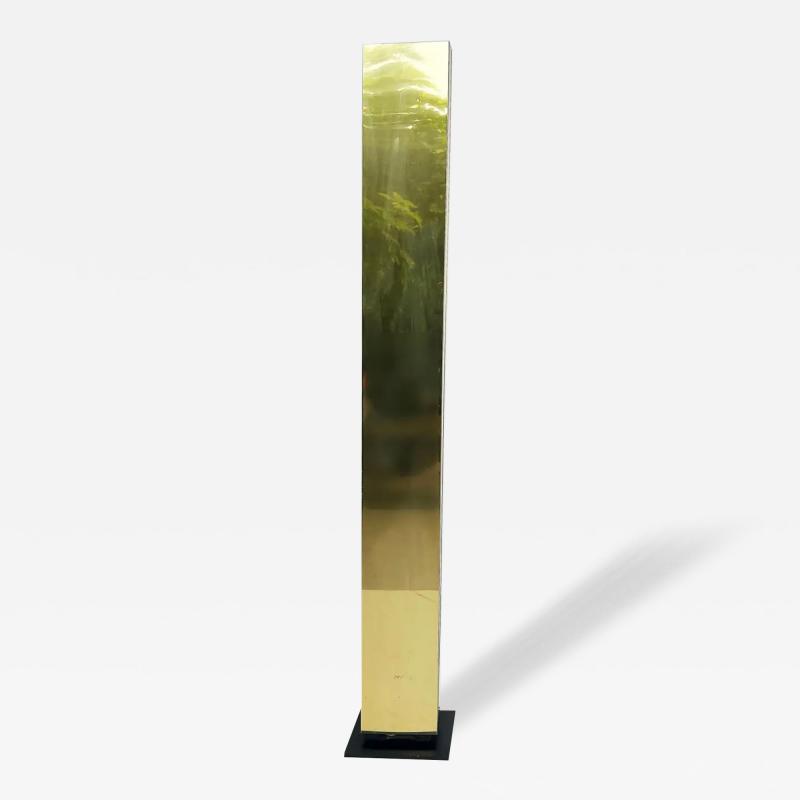  Casella Lighting Kovacs Modernist Casella Monolith Torchiere Floor Lamp in brass 1980s