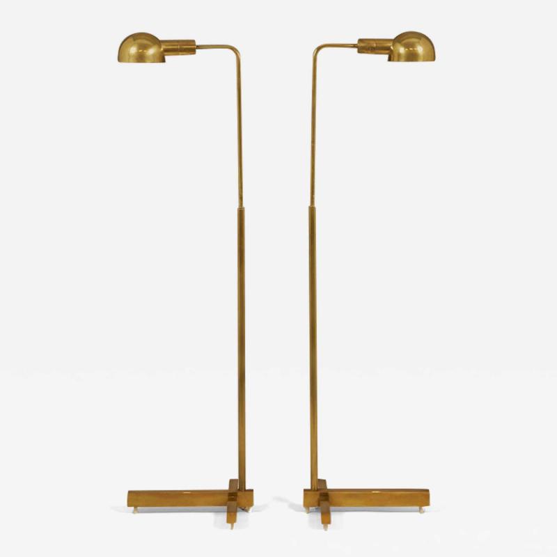  Casella Lighting Pair of American Mid century modern brass pharmacy lamps by Cassela