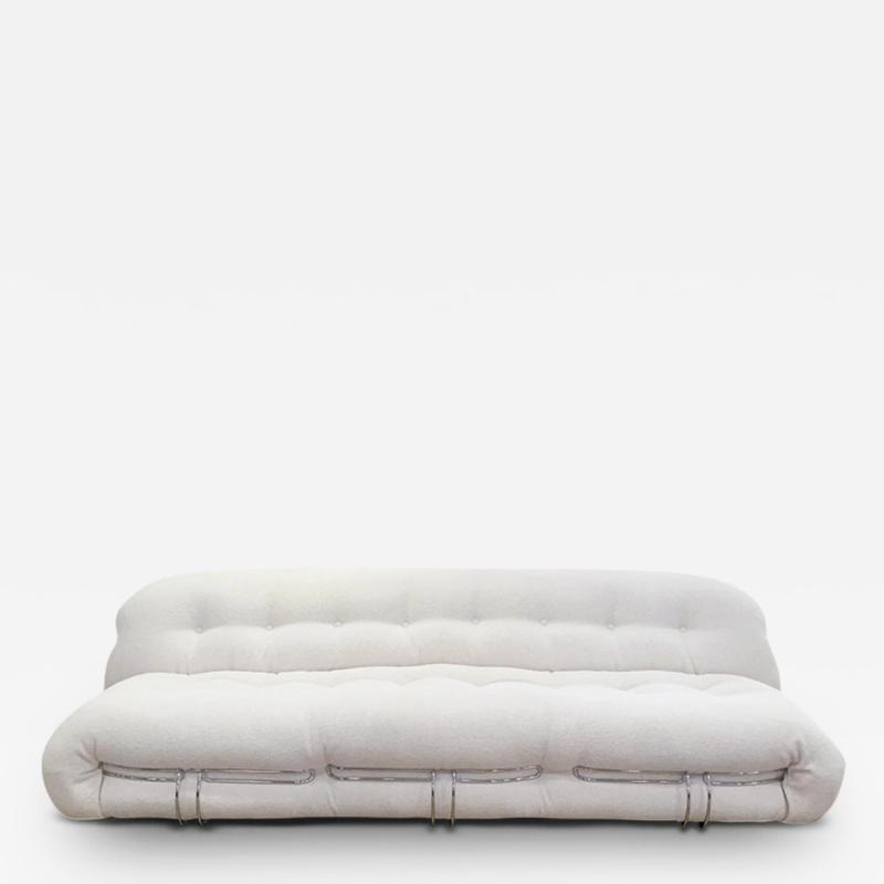  Cassina 944 SORIANA 3 SEAT SOFA IN TESS LOOK BIANCO