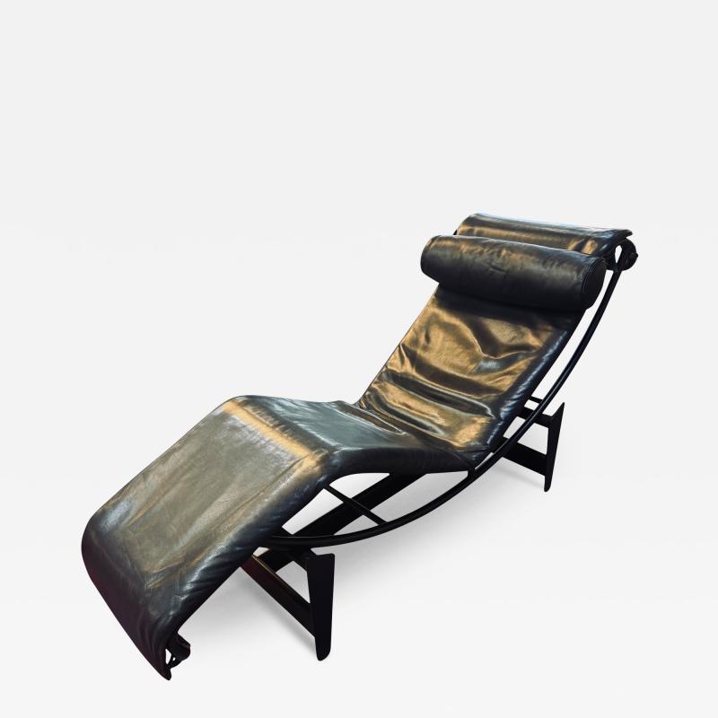  Cassina Le Corbusier Jeanneret Charlotte Perriand LC4 Noire Chaise Lounge by Cassina