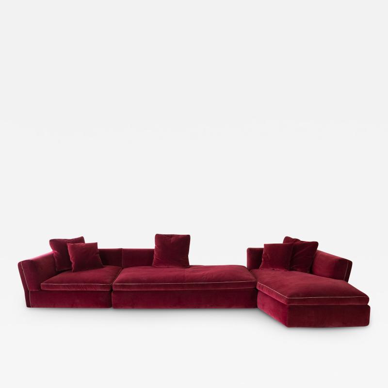  Cassina Velvet Dress Up Sectional Sofa Designed by Rodolfo Dordoni for Cassina