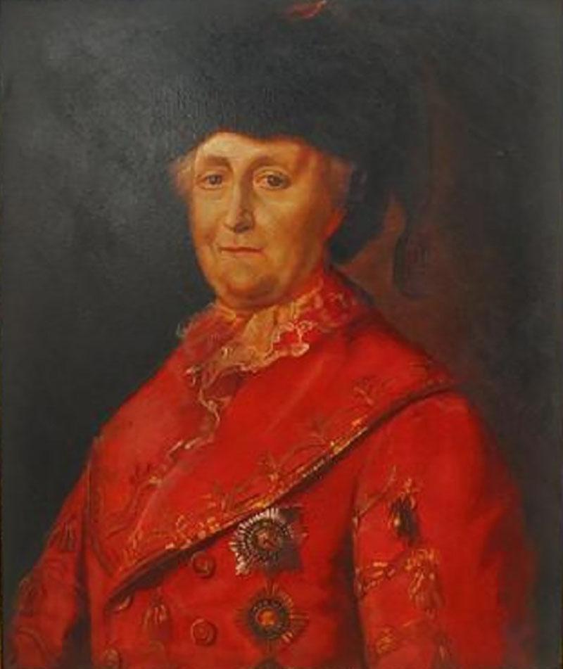  Catherine The Great In The Red Great Coat Portrait