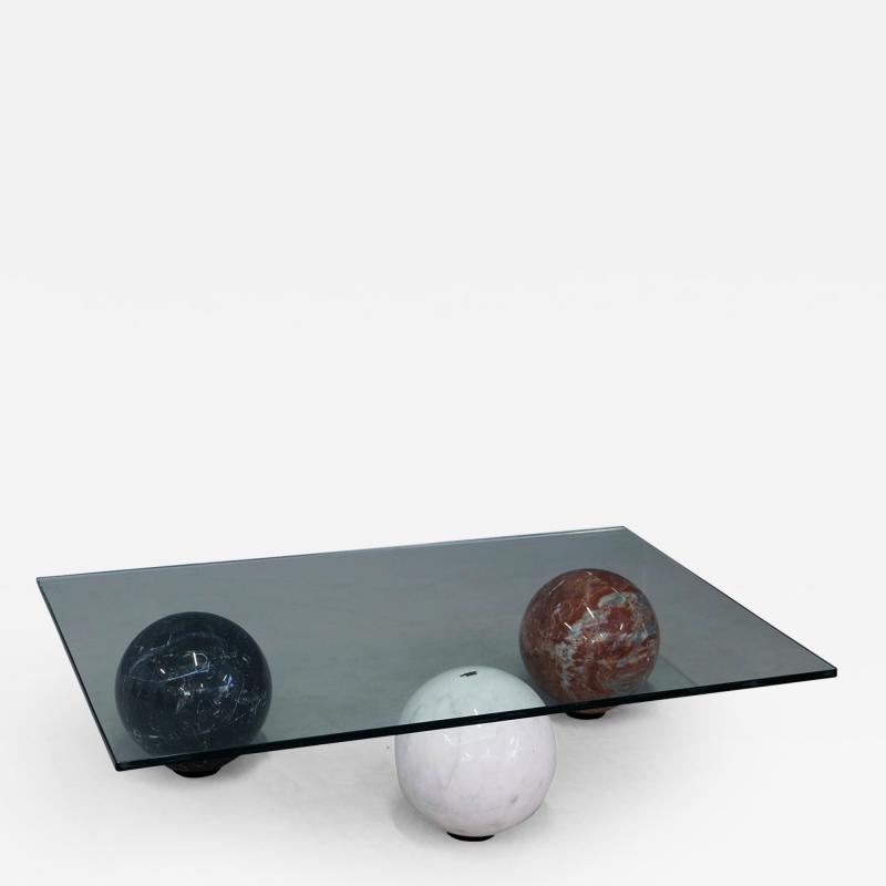  Cattelan Italia Coffee Table in marble globe white black and red by Cattelan Italia 1990s