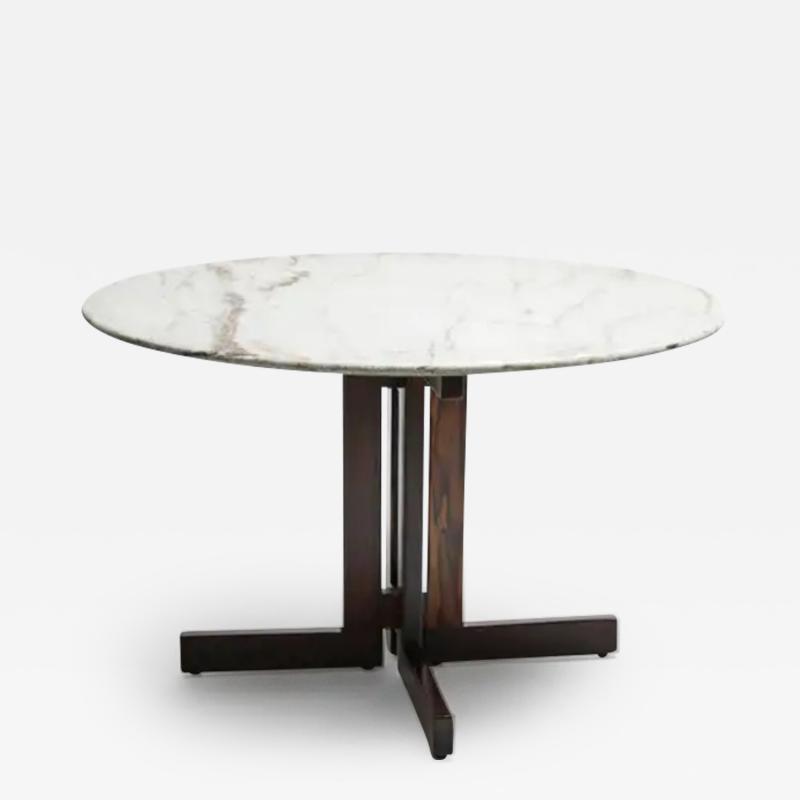  Celina Decora es Midcentury Modern Round Table in Hardwood Marble by Celina Brazil c1960 Sealed