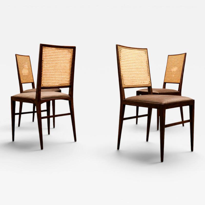  Celina Decora es Set of Four Rosewood Cane Dining Chairs by Celina 1960s Lot 564B